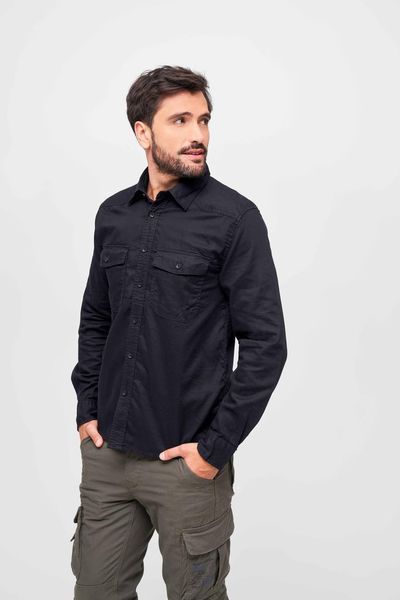Brandit Рубашка Brandit Flanellshirt Black (M) 1887800595 фото