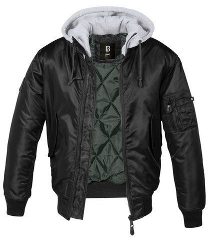 Куртка Brandit MA1 Sweat Hooded Black/Grey (S) 3150.78 фото